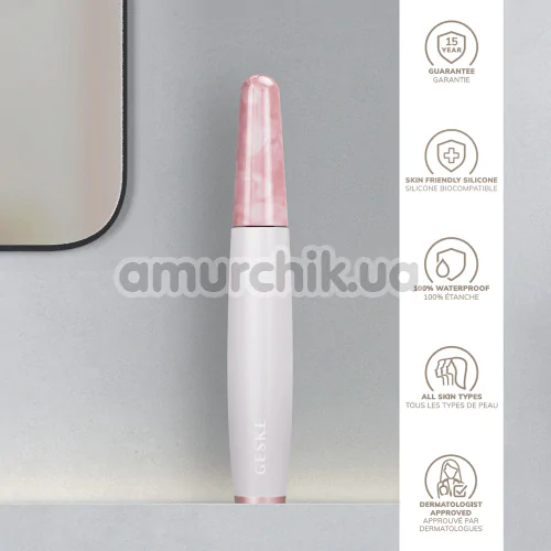 Ручка-масажер для обличчя Geske Rose Quartz Depuffing Pen 6 in 1, кремовий