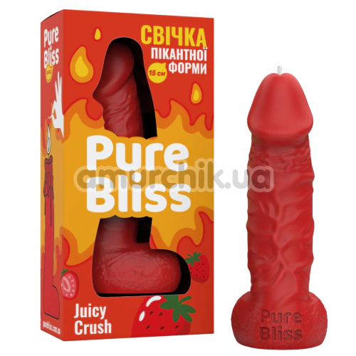 Свічка у вигляді пеніса Pure Bliss Small Juicy Crush - полуниця, червона
