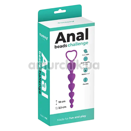 Анальная цепочка Fantasy Toys Anal Beads Challenge, фиолетовая