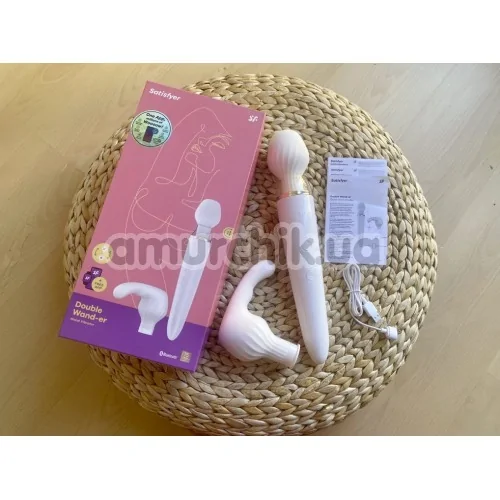 Універсальний вібромасажер Satisfyer Double Wand-er, білий