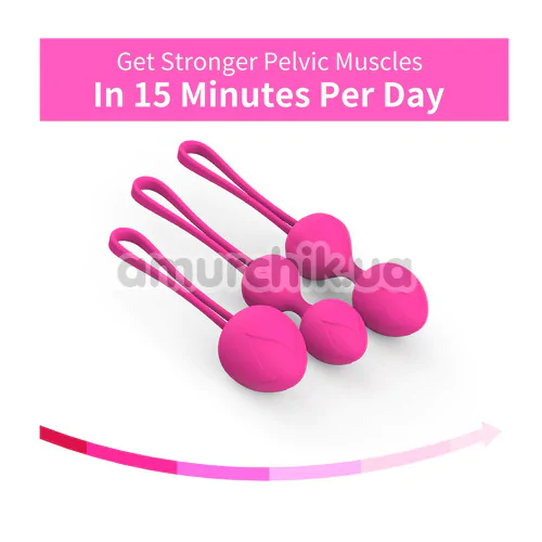 Набір вагінальних кульок Ningbo aiLe Trio, рожевий