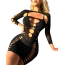 Платье Star Night Net Open Mini Dress, черное - Фото №3