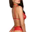 Комплект Kissable Bondage Kiss Set, красный: бюстгальтер + пояс для чулок + трусики-стринги + лента - Фото №6