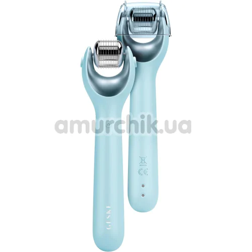 Массажер-роллер для лица с микроиглами Geske MicroNeedle Face Roller 9 in 1, бирюзовый