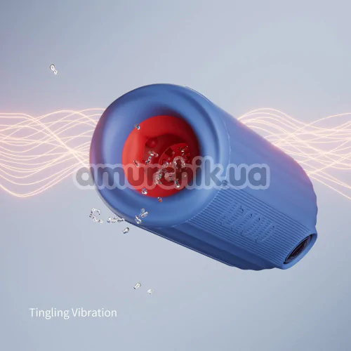 Мастурбатор с вибрацией и толчками Otouch Submarine, синий