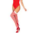Чулки Obsessive Kissmas, красно-белые - Фото №1