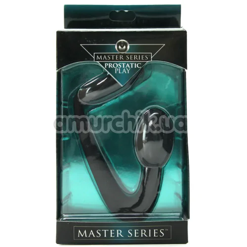Стимулятор простаты с эрекционным кольцом Master Series Prostatic Play Silicone Cock Ring and Prostate Plug, черный