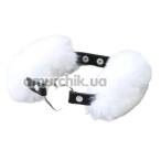 Нашийник зі штучним хутром DS Fetish Collar With Heart, білий - Фото №1