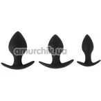 Набор из 3 анальных пробок Black Velvets Anal Trainer Set, черный - Фото №1