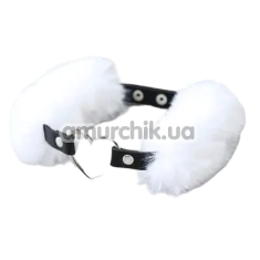 Ошейник с искусственным мехом DS Fetish Collar With Heart, белый - Фото №1
