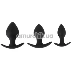 Набір з 3 анальних пробок Black Velvets Anal Trainer Set, чорний - Фото №1