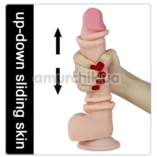 Фаллоимитатор Sliding-Skin Dual Layer Dong 9.0, телесный