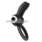 Віброкільце для члена S Pleasures Duo Flap Ring, чорне - Фото №1