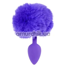 Анальная пробка с фиолетовым хвостиком Boss Series Exclusivity Silikon Bunny Tail, фиолетовая - Фото №1