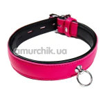 Нашийник DS Fetish Collar With Metal Ring, рожевий - Фото №1