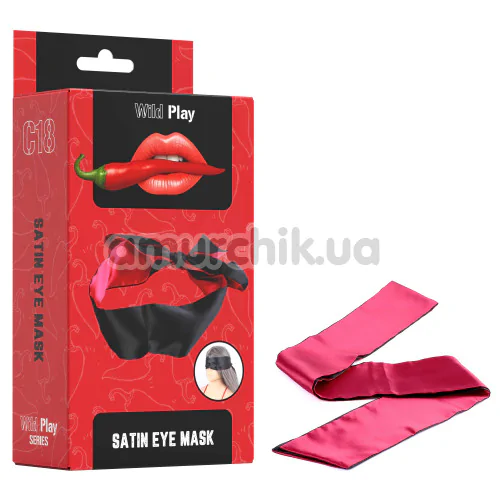 Повязка на глаза Wild Play Satin Eye Mask C18, черно-красная