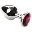 Анальна пробка з червоним кристалом SWAROVSKI Silver Amethyst Middle, срібна