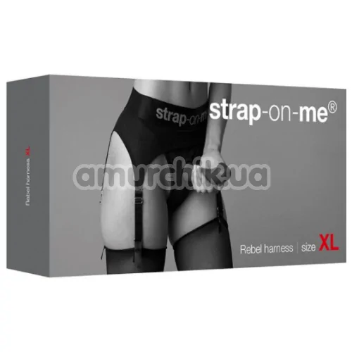 Трусики для страпона с подвязками Strap-On-Me Rebel Harness, черные