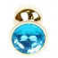 Анальная пробка с голубым кристаллом Exclusivity Jewellery Gold Plug, золотая - Фото №2