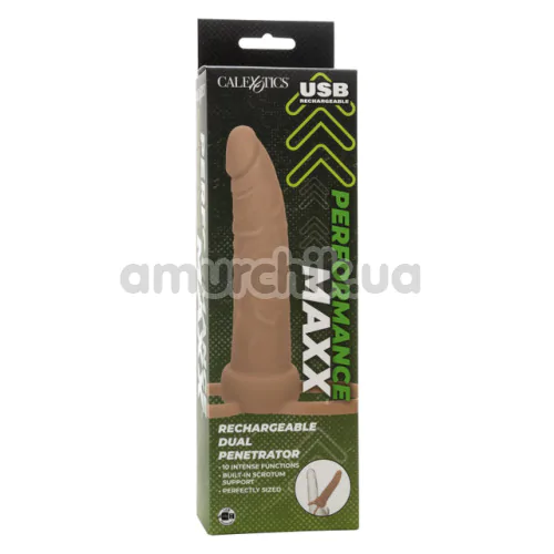 Анальная насадка с вибрацией Performance Maxx Rechargeable Dual Penetrator, телесная