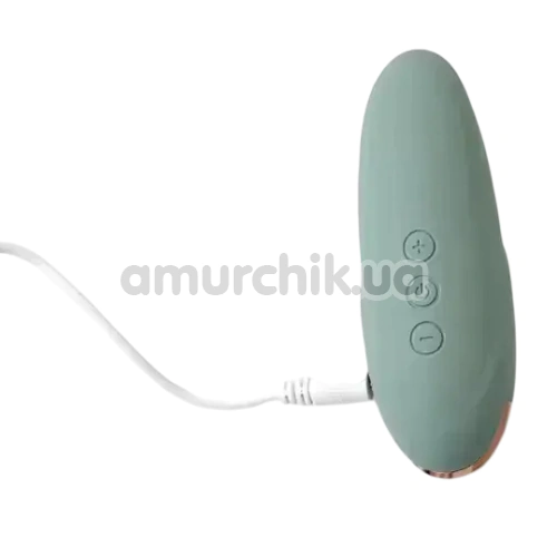 Симулятор орального сексу для жінок з вібрацією Sweet Em Velvet Lure Air Kiss, зелений