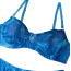 Комплект Star Night Mesh Printed Sexy Bra Set, синий: бюстгальтер + трусики-стринги + пояс для чулок + чулки + перчатки - Фото №13