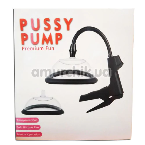 Вакуумная помпа для вагины Manual Pussy Pump With Digital Display, прозрачная
