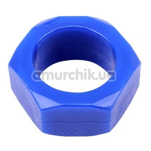 Эрекционное кольцо Get Lock Nust Bolts Cock Ring, синее
