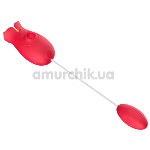 Симулятор орального сексу з віброяйцем Letcher Flowers Love Egg, червоний