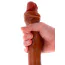 Двокінцевий фалоімітатор Get Real Foreskin Doubledong 46 cm, коричневий - Фото №3