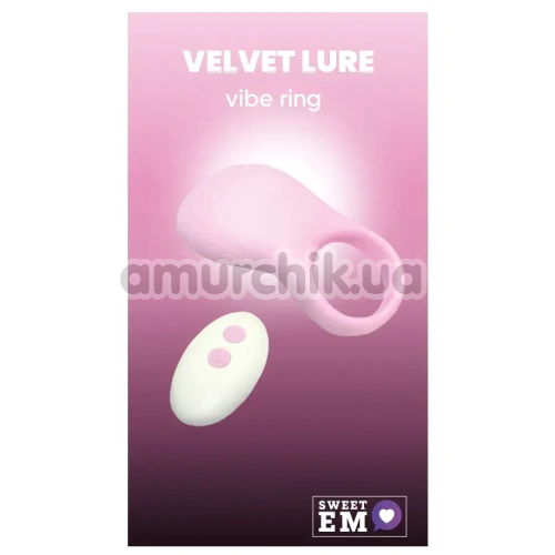 Виброкольцо для члена Sweet Em Velvet Lure Vibe Ring, розовое