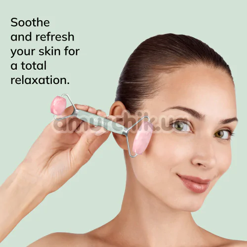Роликовый массажер Geske Rose Quartz Face & Body Roller 5 in 1, зеленый