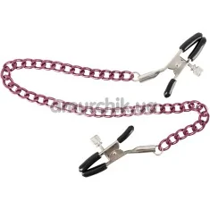 Зажимы для сосков Nipple Chain с фиолетовой цепочкой - Фото №1