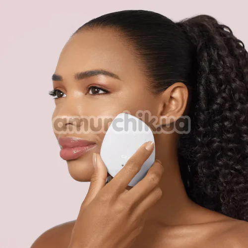 Ультразвуковой массажер-маска для лица Geske Sonic Warm & Cool Mask 9 in 1, бело-розовый