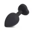 Анальна пробка з прозорим кристалом Silicone Jewelled Butt Plug Heart Small, чорна - Фото №7