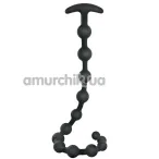 Анальний ланцюжок Black Velvets Anal Beads Silicone, чорний - Фото №1