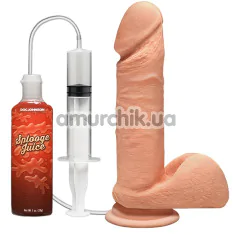 Фаллоимитатор с эякуляцией The D Dual Density Perfect D Squirting 7 Inch With Balls, телесный - Фото №1
