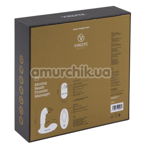 Вібростимулятор простати Virgite Prostatics Moving Beads Prostate Massager P3, чорний