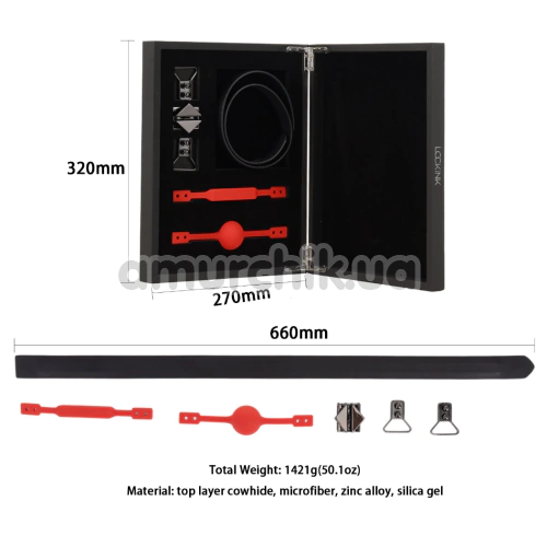 Кляп Lockink Ball Gag & Gag-bite Set, красный
