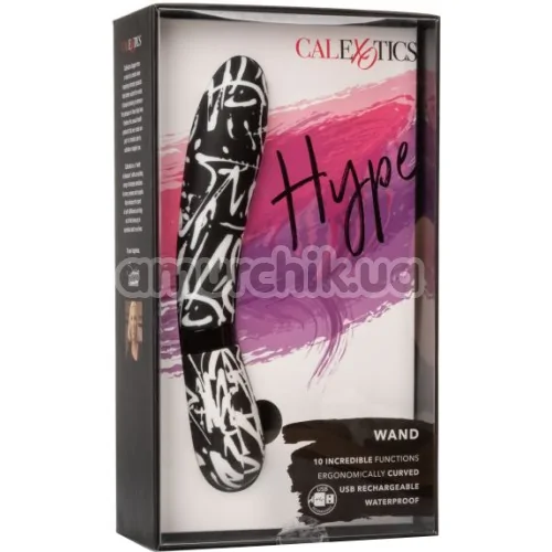 Вибратор для точки G Hype Wand, черно-белый