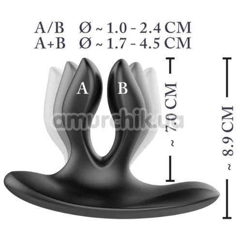 Анальная пробка с вибрацией XouXou Vibrating Expander Butt Plug, черная