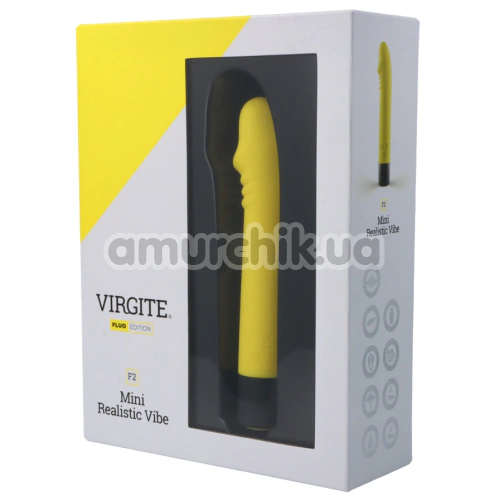 Вибратор Virgite Fluo Mini Realistic Vibe F2, желтый