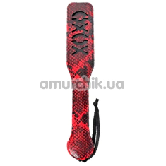 Шльопалка овальна DS Fetish Paddle Snake XOXO, червона - Фото №1