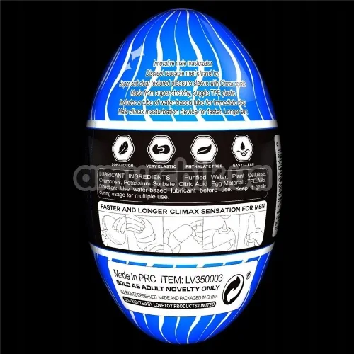Мастурбатор Lovetoy Giant Egg Climax Spirals Edition, прозрачный