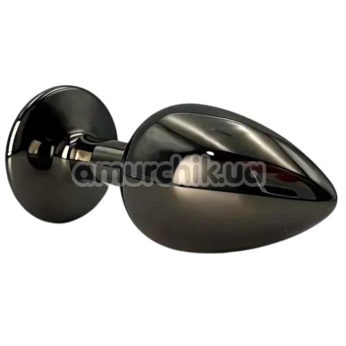Анальная пробка с прозрачным кристаллом Alume Metal Plug S, черная