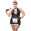 Костюм горничной JSY Sexy Lingerie P61107, черный: платье + головной убор + трусики-стринги + метелка + перчатки + фартук - Фото №1