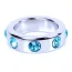 Эрекционное кольцо с голубыми кристаллами Boss Series Metal Ring Diamonds Medium, серебряное - Фото №4