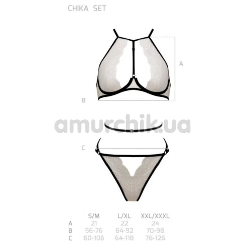 Комплект Passion Free Your Senses Chika Set, белый: бюстгальтер + трусики
