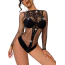 Боди Star Night Lace & Fishnet Rhinestone Bodysuit, черное - Фото №2