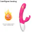 Вібратор з підігрівом Boss Series Silicone Rabbit Vibrator Powerful Licking, рожевий - Фото №4